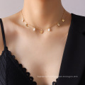 Shangjie Kalung Danity Collier de chaîne clavique Bijoux de lune Collier de charme étoile Collier en acier inoxydable Collier perle